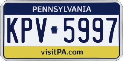 PA license plate KPV5997