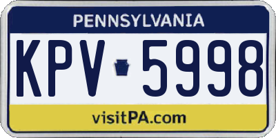 PA license plate KPV5998