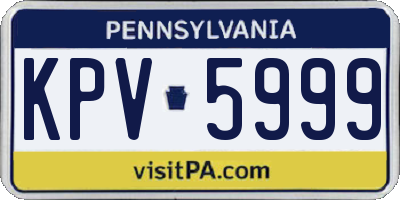 PA license plate KPV5999