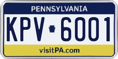 PA license plate KPV6001