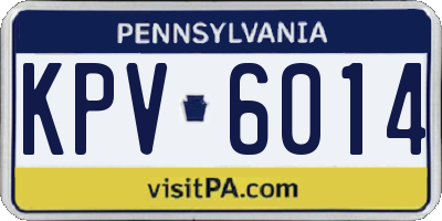 PA license plate KPV6014