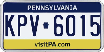 PA license plate KPV6015