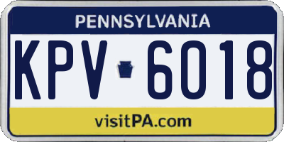 PA license plate KPV6018