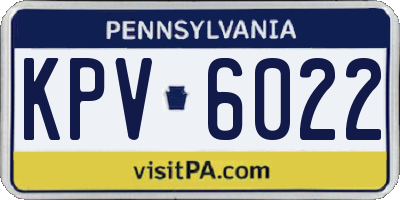 PA license plate KPV6022