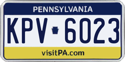 PA license plate KPV6023