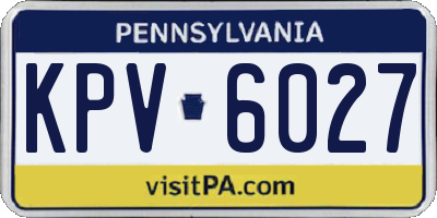 PA license plate KPV6027