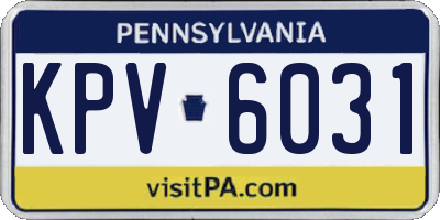PA license plate KPV6031