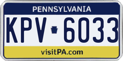 PA license plate KPV6033