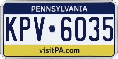 PA license plate KPV6035