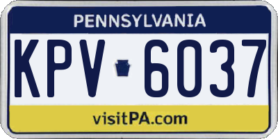 PA license plate KPV6037