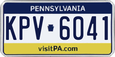 PA license plate KPV6041