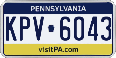 PA license plate KPV6043