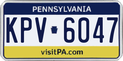 PA license plate KPV6047