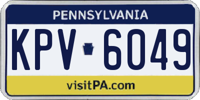 PA license plate KPV6049