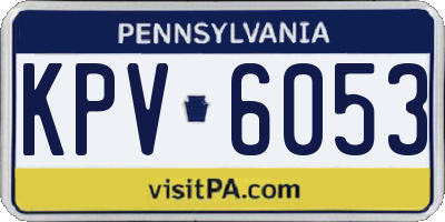 PA license plate KPV6053