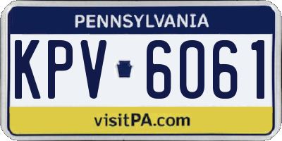 PA license plate KPV6061