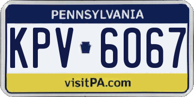 PA license plate KPV6067