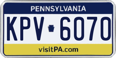 PA license plate KPV6070