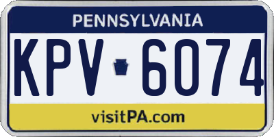 PA license plate KPV6074