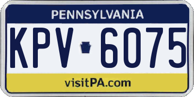 PA license plate KPV6075