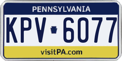 PA license plate KPV6077