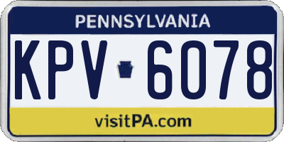 PA license plate KPV6078