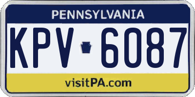 PA license plate KPV6087