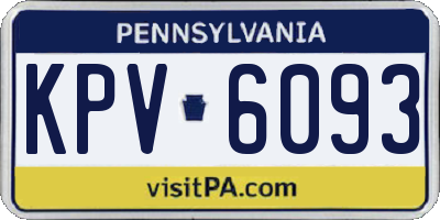 PA license plate KPV6093