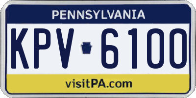 PA license plate KPV6100