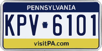 PA license plate KPV6101
