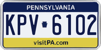 PA license plate KPV6102