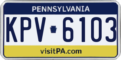 PA license plate KPV6103