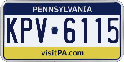 PA license plate KPV6115