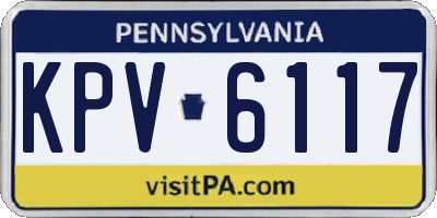 PA license plate KPV6117