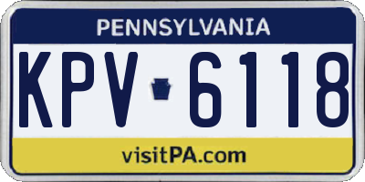 PA license plate KPV6118