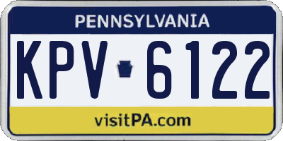 PA license plate KPV6122
