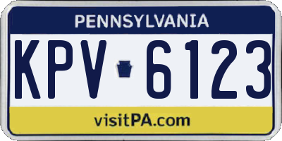 PA license plate KPV6123