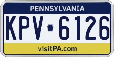 PA license plate KPV6126
