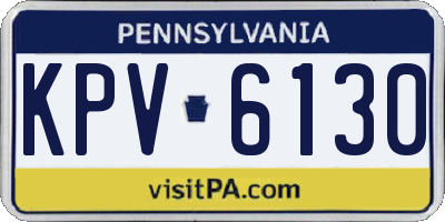 PA license plate KPV6130