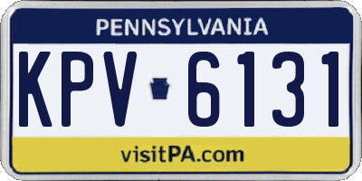 PA license plate KPV6131