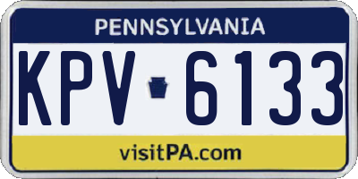 PA license plate KPV6133