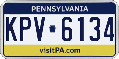 PA license plate KPV6134