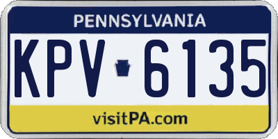 PA license plate KPV6135