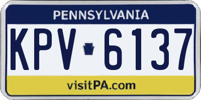 PA license plate KPV6137