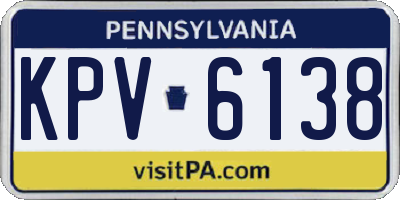PA license plate KPV6138