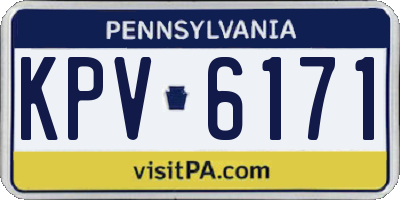 PA license plate KPV6171