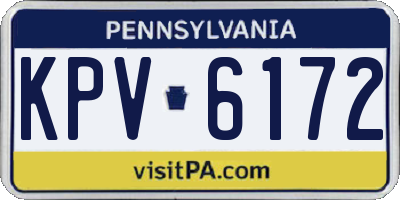 PA license plate KPV6172