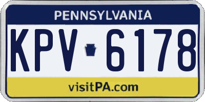 PA license plate KPV6178