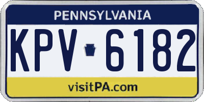 PA license plate KPV6182