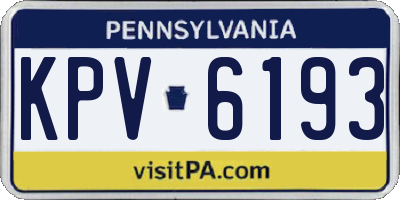 PA license plate KPV6193